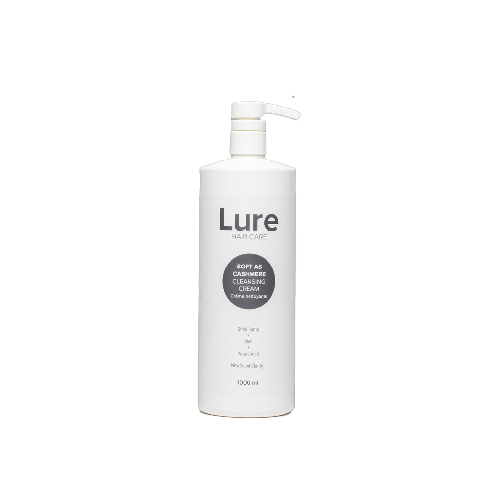1 litre bottle of Soft As Cashmere Cleansing Cream with pump top.