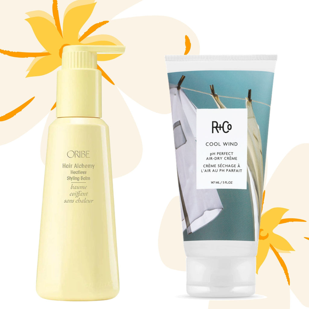 Effortless Summer Hair: R+Co Cool Wind Air Dry Creme vs. Oribe Hair Alchemy Heatless Style Balm