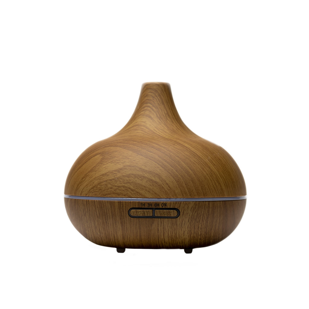 Ultra sonic essential oil diffuser in a faux wood finish